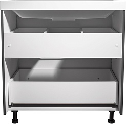 Stella Polare Тумба под раковину Борнео 80 Люкс графит матовый – фотография-5